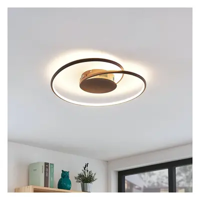 Lindby Lindby LED stropní svítidlo Joline, Ø 45 cm, rezavě hnědá, kov