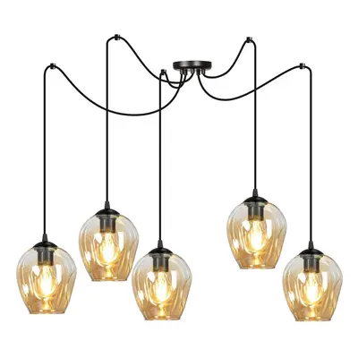 EMIBIG LIGHTING Závěsné světlo Starla decentrální 5 zdrojů, jantar