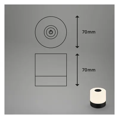 Briloner Stolní lampa LED Smal, dobíjecí baterie, 2 700 K, černá