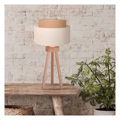 Duolla Stolní lampa Boho, ecru/juta, výška 45 cm