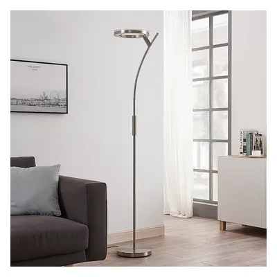 Lindby Stojací lampa Lindby LED Darion, šedá, kov, stmívatelná, 180 cm