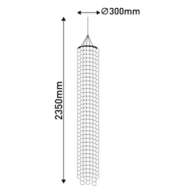 Näve Závěsné světlo Capiz s mušlemi, výška 235cm