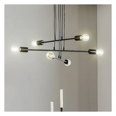 EMIBIG LIGHTING Závěsné světlo Multipo 6, šest zdrojů v černé