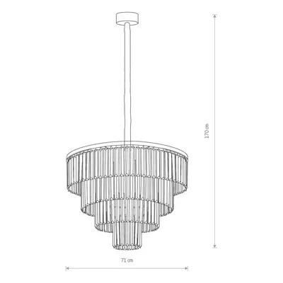 Euluna Závěsné svítidlo Cristal, průhledné/stříbrné, Ø 71 cm