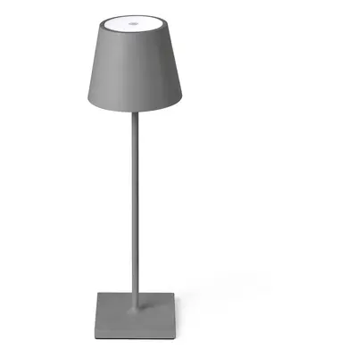 FARO BARCELONA LED stolní lampa Toc s USB nabíječkou, IP54, šedá