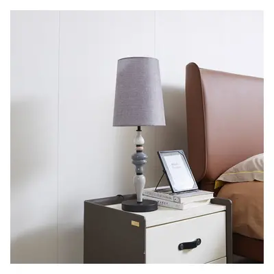 Lindby Stolní lampa Lindby Haldorin, šedá/černá, textil, 62 cm