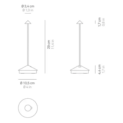 Zafferano Zafferano Pina 3K dobíjecí stolní lampa IP54 písek