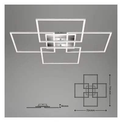 Briloner Stropní svítidlo LED Frame S, 72,4x72,4 cm, hliník