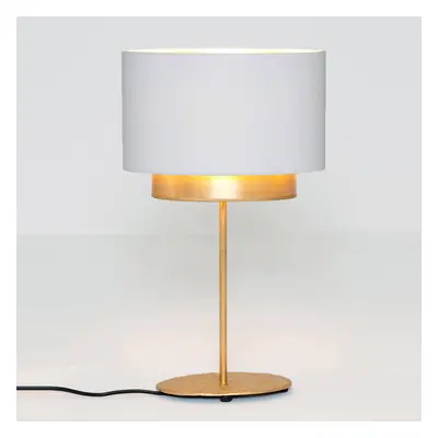 Holländer Stolní lampa Mattia, ovál, dvojitá, bílá/zlatá