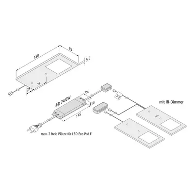 Hera LED podhledové světlo Eco-Pad F 2ks 4000K hliník