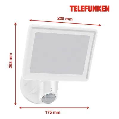 Telefunken LED venkovní nástěnné světlo Lagos, senzor, bílá