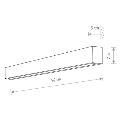 Euluna Rovné nástěnné svítidlo M, 92 cm, bílé