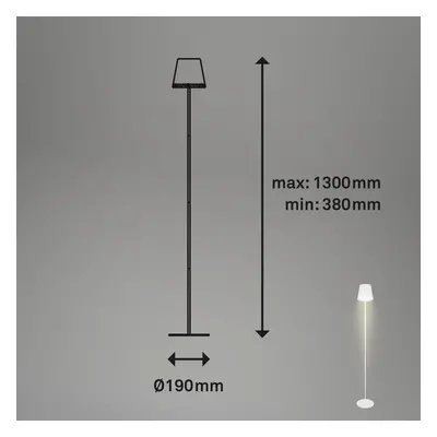 Briloner Nabíjecí stojací lampa Kiki LED, 2 700 K, bílá