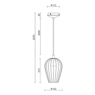 Beacon Lighting Závěsné světlo Beacon Callam Ø 16 cm, černá barva, kov