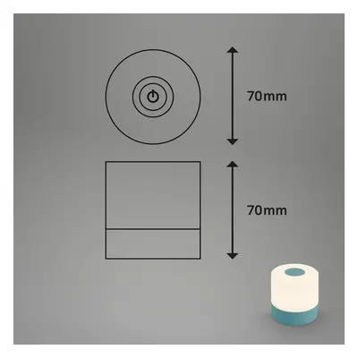 Briloner Stolní lampa LED Smal, dobíjecí baterie, 2 700 K, modrá