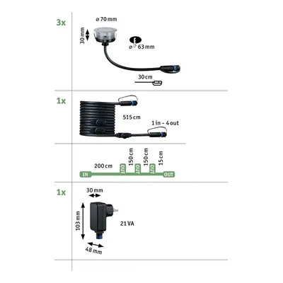 Paulmann Paulmann Plug & Shine LED podhledové světlo 2W 3ks