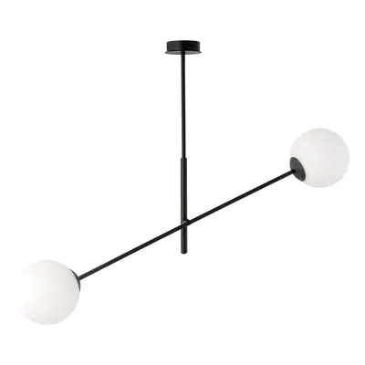 EMIBIG LIGHTING Stropní světlo Linear, černá/opál, dva zdroje