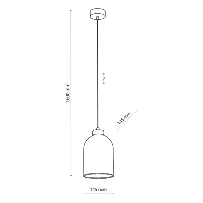 TK Lighting Skleněné závěsné světlo Satipo, 1 zdroj, jantar