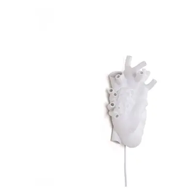 SELETTI LED nástěnné světlo Heart Lamp z porcelánu, bílá