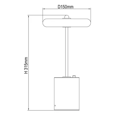 Näve LED stolní lampa Seta, aku, cement, stínidlo černá