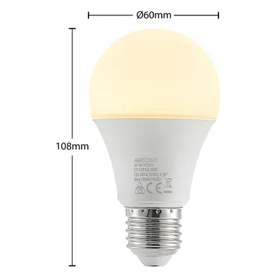 Arcchio LED žárovka E27 A60 9,5W 3 000K opálová, sada 6ks