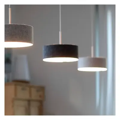 Domus Závěsné svítidlo LED LARAfelt S, Ø20cm, grafit/bílá