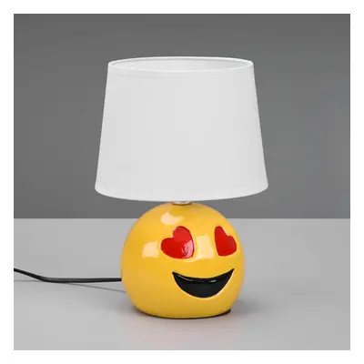 Reality Leuchten Stolní lampa Lovely se Smiley, stínidlo bílá