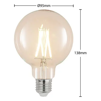 Arcchio LED žárovka E27 8W 2 700K G95 globe čirá sada 2ks