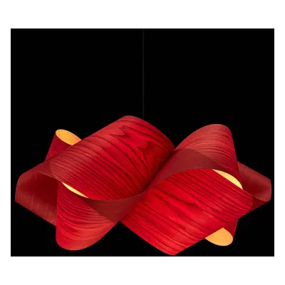 LZF LamPS LZF Swirl závěsné, černý kabel Ø 54 cm červená