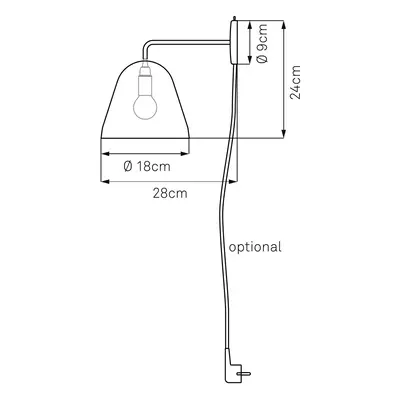 NYTA Nyta Tilt Wall nástěnné světlo, kabel červená bílá