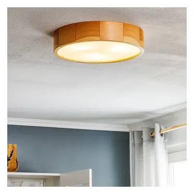 TEMAR LIGHTING Stropní svítidlo Cleo, Ø 37,5 cm, 3 světla, borovicové dřevo, E27