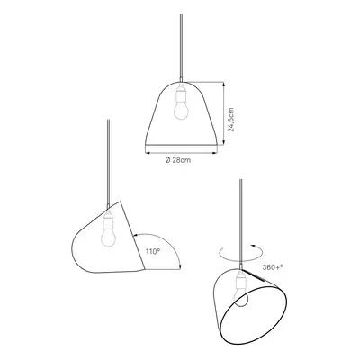 NYTA Nyta Tilt závěsné světlo, kabel 3 m červená, šedá