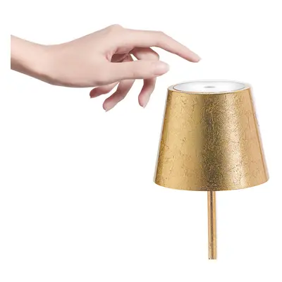 Zafferano Zafferano Poldina mini dobíjecí stolní lampa uvnitř zlatá