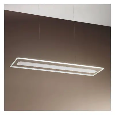 Linea Light LED závěsné světlo Antille, Glas, obdélník, bílá