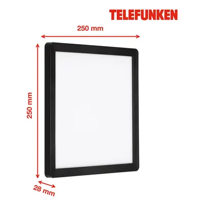 Telefunken Venkovní nástěnné svítidlo LED Nizza, 25x25cm, černé