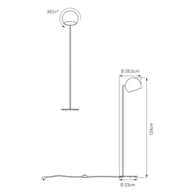 NYTA Nyta Tilt Globe Floor stojací lampa nerez černá