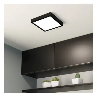 EGLO LED stropní svítidlo Fueva 5 IP44 3000K černé 21x21cm