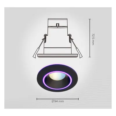 Calex Calex Smart Halo vestavný downlight CCT RGB černá