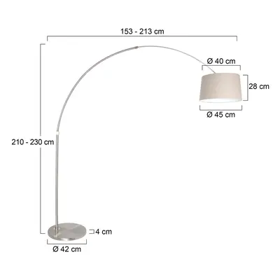 Steinhauer Oblouková stojací lampa Sparkled Light stříbro/jíl