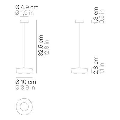 Zafferano Zafferano Swap stolní lampa baterie, IP65 černá