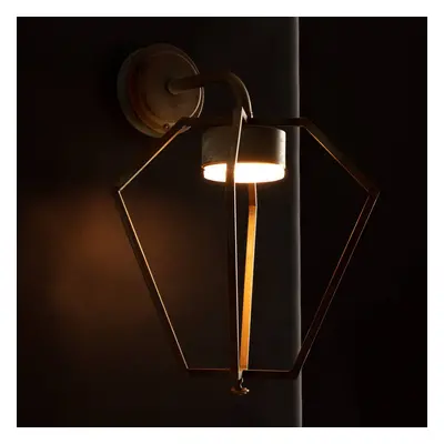 Moretti Luce LED venkovní nástěnné světlo Gemstone, mosaz/opál