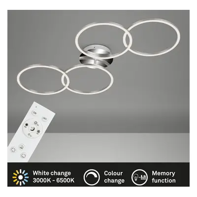 Briloner LED stropní světlo Frame CCT hliník, 4 zdroje