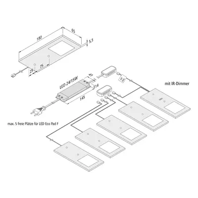 Hera LED podhledové světlo Eco-Pad F 5ks 4000K Al