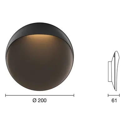 Louis Poulsen Louis Poulsen Flindt nástěnné Ø20cm černá 3000K