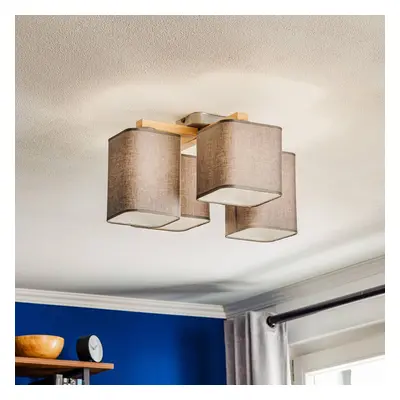 TK Lighting Stropní svítidlo Tora, čtyřsvětelné, šedé