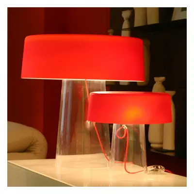 Prandina Stolní lampa Prandina Glam 36 cm čiré/červené stínidlo