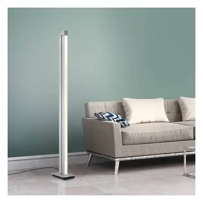 PURE Stojací lampa LED PURE Lines, stříbrná, dálkové ovládání, 140 cm