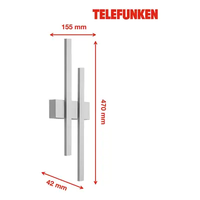 Telefunken LED venkovní nástěnné Graz nepřímé 2zdroje stříbro