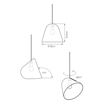 NYTA Nyta Tilt závěsné světlo, kabel 3 m červená, bílá