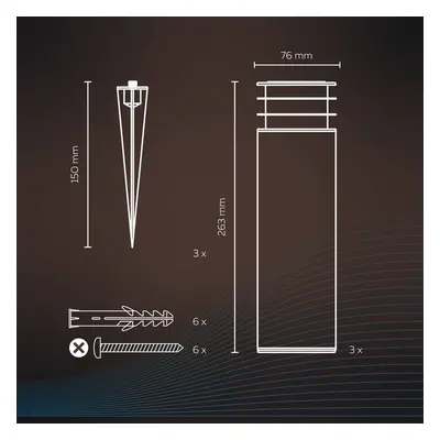 Calex Calex Smart Outdoor Garden Post, RGBW, sada 3 ks